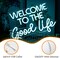 Summer "Welcome To The Good Life" Neon Sign – Ice Blue LED Light, Dimmable, USB Powered, 16.5’’ x 11’’ – Cool Wall Decor for Beach Parties, Poolside Hangouts, Kids Rooms, and Summer Gifts